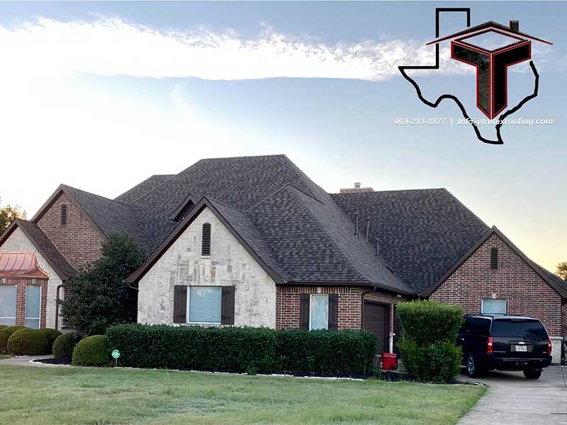 Trutex newly installed shingles on home